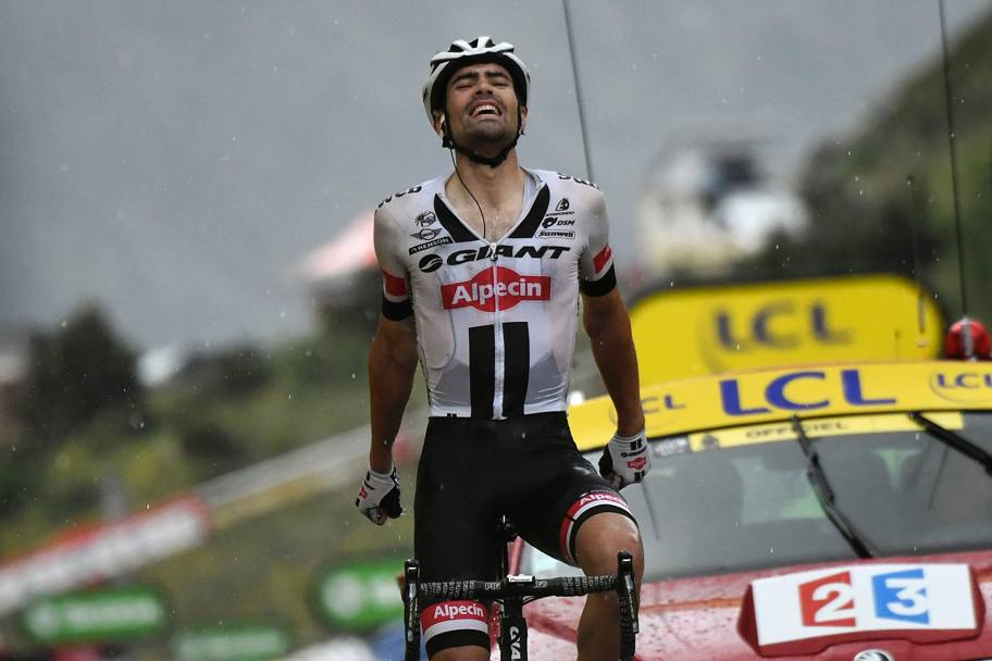 Tom Dumoulin coglie la prima vittoria in carriera al Tour de France. Afp